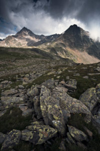 Corno dei Tre Signori and Monte Gaviola seen from Gavia Pass, Lombardy, Italy Corno dei Tre Signori and Monte Gaviola seen from Gavia Pass, Lombardy, Italy